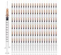 100 pezzi siringa da 1 ml, set di siringhe Vegena da 1 ml in tubo di plastica, siringhe monouso, siringa dosatrice piccola, siringa per liquidi, confezione sigillata indipendente, siringhe monouso