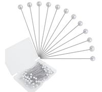 100 Pezzi Spille da Cucire,Perni di Corpetto con Testa di Sfera in Plastica，Perni Rotondi di Perle Sintetiche Spille per fai da te, gioielli fai da te, decorazioni floreali