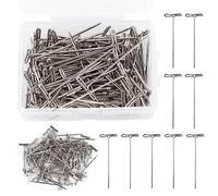 100 pezzi spilli per parrucche, aghi per parrucche, aghi a T da 27 mm, spilli a T per parrucche, aghi per parrucche per realizzare lavori a maglia fai da te