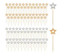 100 Pezzi Star Bastoncini Di Bambù Spiedini Di Frutta Inserti Per Decorare Torte Spiedini Di Legno Da Cocktail Spiedini Di Cibo Decorazioni Per La Tavola Per Feste