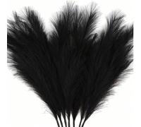 100 pezzi Steli di Erba di Pampas Artificiale Nera - Decorazione Realistica di Piume di Pampas, Stile Piuma Soffice, Adatta per Boho, Decorazione Minimalista Moderna per la Casa | Riempitivo Elegante