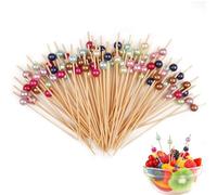 100 pezzi stuzzicadenti, accessori da cocktail, spiedini in legno, spiedini da cocktail, spiedini, finger food, stuzzicadenti, in legno, accessori buffet, spiedini per snack finger food feste (perline