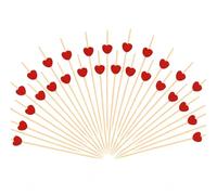 100 Pezzi Stuzzicadenti da Cocktail a Forma di Cuore 12cm Stecchini per Aperitivo Cuores Stuzzicadentis Decorativi per Frutta Finger Food Cupcake per Feste di San Valentino Carnevale Nozze (Rosso)