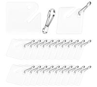 100 Pezzi Tag Chiave, in Plastica Portachiavi con Ganci Targhette Bianche Vuote Identificatori di Targhette per Chiavi per Armadietti per Chiavi Scatole per Armadietti per Casa Uffici Garage