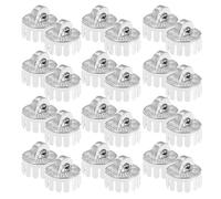 100 Pezzi Tappi Decorativi per Palline in Plastica, Diametro Interno 2 CM | Finitura Liscia Argento, Forma Tonda, per Appesi e Sfere, Feste, Fai da Te