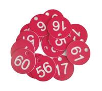 100 pezzi Targa con numero Etichette for chiavi Ciondolo in plastica Per Ristoranti(Red)