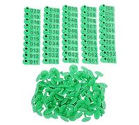 100 Pezzi Targhette Auricolari Verde, per Bovini e Ovini Tpu | Numerazione Unica, Incisione Possibile, Resistenza alle Intemperie, Non Sbiadiscono, per Animali e Bestiame