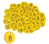 100 Pezzi Targhette Numerate in Plastica, 3.5cm Portachiavi Numerati, Rotonde Numerate in Plastica, Etichette in plastica con Numero Identificativo e Numeri,per Hotel Palestra Deposito Bagagli (1-100)
