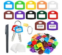 100 Pezzi Targhette Portachiavi, Etichette Chiavi Portachiavi, Targhette Portachiavo Silicone Scrivibile con Penna, 10 Colori Etichette Chiavi per per Contrassegnare, Animali Domestici, Bagagli