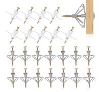 100 Pezzi Tasselli per Cartongesso con Viti, Tasselli Cartongesso a Farfalla, Tasselli per Pareti a Cavità per Cartongesso, Tappi e Viti a Parete in Cartongesso per Mattone Forato, Cartongesso