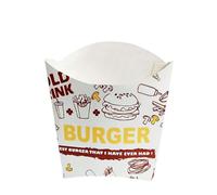 100 Pezzi Tazze per Patatine Fritte Scatole di Popcorn Carta Sacchetti Popcorn Snack per Feste Pop Corn Contenitori(Bianco)