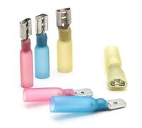 100 pezzi terminali a forcella termorestringenti femmina e maschio connettori for cavi connettori a testa rosso giallo blu set di terminali assortiti AWG 22-10