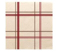 100 pezzi - Tovaglioli Ecolabel 2 Strati P. 1/4 'Tartan' 18 G/M2 40 x 40 cm Naturale Tissue Riciclato