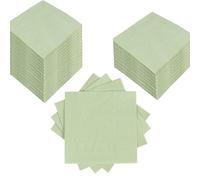100 Pezzi Tovaglioli Matrimonio Tovaglioli Verde Salvia Tovaglioli Eucalipto Tovaglioli Cocktail 25x25cm per Matrimoni Battesimi Baby Shower Feste di Compleanno