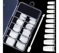 100 Pezzi Unghie Finte Francesi Unghie Tip con Spingi Cuticole, 10 Misure