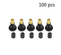 100 pezzi Valvole di Gomma per Pneumatici Auto e Moto, Ricambio Universale per Pneumatici Tubeless Nero - Resistente al Calore, Impermeabile e Anti Polvere, Compatibile Auto e Mo (TR412)