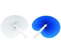 100 pezzi Ventagli Ventaglio 50 Blu 50 Bianchi (24 cm -26 cm) ideale come gadgets, bomboniera per matrimoni,comunioni,cresime eventi,feste