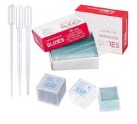 100 Pezzi Vetrini Per Microscopio, 200 Vetrini Coprioggetto Per Microscopio Con 3 Contagocce In Plastica Di Capacità Diversa Per Studio Di Scienze Biologiche Di Laboratorio