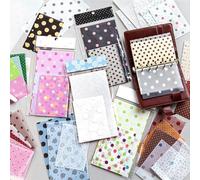 100 pezzi Vintage Wave Point Scrapbook Blocco Colore Scuro Traslucido Bolla Polka Dot Sfondo Carta Decorativa per Scrapbooking Junk Journal Layering Collage Planner Decorazione