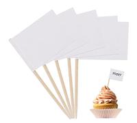 100 pezzi vuoto stuzzicadenti bandiere formaggio cupcake topper bandierine marcatura per feste torte alimentari buffet formaggio antipasti bianco
