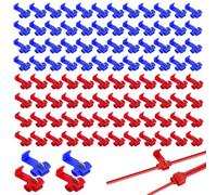 100 pezzi Wirefy ladro di corrente per auto, connettore di derivazione T-Tap in un set Connettore rapido per auto a rubinetto, connettore rapido a rubinetto (rosso, blu)