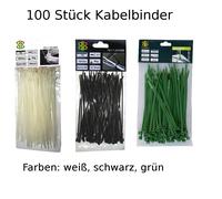 100 Pezzo Profi Fascette per Cavi Bianco Nero Verde Risolvibile/Non Risolvibile