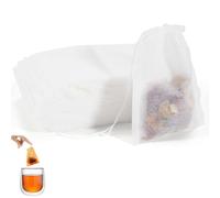 100 Pezzo Sacchetti da Tè Usa e Getta, 7cm X 9cm Filtro Tea Usa e Getta con Coulisse, 100 sacchetti di tè vuoti Bustina di Tè, Filtro per Tè Aromatizzato, Spezie, Vaniglia, Lavanda, Caffè