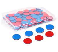 100 piastrine reversibili, in plastica, colore rosso, blu, per la scuola elementare, per la matematica, per il calcolo della matematica, per i giochi educativi, per l'apprendimento