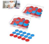 100 piastrine reversibili in plastica, colore rosso e blu, per calcolare, 1 classe, 1. classe, catena di calcolo, chip da gioco, piastra reversibile, aiuto per la matematica per le mani dei bambini