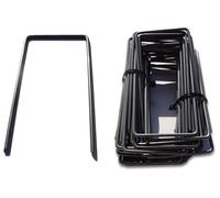100 Picchetti Giardino Telo Pacciamatura in Acciaio Robusto Non Galvanizzato Ancoraggio, Ø 3 mm, 150 mm Lunghezza x 70 mm Larghezza, Picchetti a U per Reti, Recinzioni