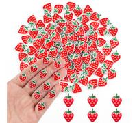100 piccole fragole per casa delle bambole in micro resina decorazione frutta per artigianato mini cose per giardino fatato micro decorazione paesaggistica, stile 1