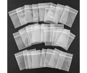 100 piccoli sacchetti di plastica, 4 x 3 cm, piccoli sacchetti di plastica, trasparenti, riutilizzabili, per anelli, orecchini, caramelle, foglie di tè, charm, pillole