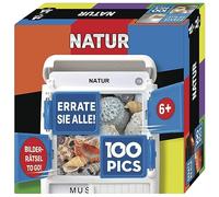 100 PICS 20208063 - Gioco a quiz Natura, gioco educativo per tutta la famiglia, Brainteaser, gioco da viaggio per adulti e bambini dai 6 anni in su