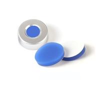 100 Pieces 20 * 3mm Aluminum Crimp Seal Cap With Blue Nature PTFE Silicone Septa(Blue PTFE)