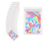 100 Pièces Mylar Sac, Sacs en Mylar avec Fenêtre Transparente, pour le Stockage de Petites Choses, Café, Bonbons, 10,5 x 15 cm, Blanc