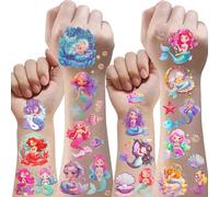 100+ Pièces Tatuaggi per Bambini Glitter, Tatuaggi Temporanei Sirena Trasferelli per Bambini Tatuaggi Finti Pignatta Compleanno Bambina Stickers Bambino Attacca Stacca Regalo Bambina 3 4 5 6-12 Anni