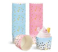 100 pirottini di carta per muffin (rosa + blu)