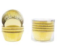 100 pirottini dorati per cupcake, per cuocere muffin, grande capacità, adatti per feste, matrimoni, decorazioni natalizie, colore oro