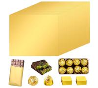 100 pirottini per caramelle in lamina d'oro, 19,1 x 16 cm, carta da regalo per cioccolatini, grandi, con retro in carta spessa, per cioccolatini Dubai, matrimoni, compleanni, dolci fatti in casa
