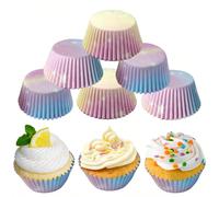100 pirottini per cupcake con sfumatura di cielo stellato, vaschette di imballaggio per dolci rinforzate, resistenti al calore, adatte per picnic, feste ed eventi 100 pezzi,200 pezziCarta tessile