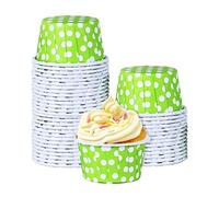 100 Pirottini per Cupcake, Mini Pirottini di Carta per Cupcake, Involucro per Muffin di Compleanno, Stampini per Cupcake, Fodere per Tazze per Feste E Matrimoni(Verde)