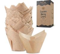 100 Pirottini Per Muffin Carta Jumbo, Diametro Inferiore 7 cm, Pirottini per Muffin XXL,Non Sbiancata, per Feste