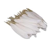 100 piume decorative per fai da te, piume d'oca naturali, piume colorate, per acchiappasogni, decorazioni per capelli, 12-18 cm, colore bianco