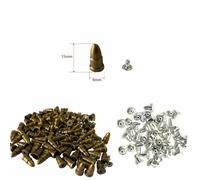 100 Plastica Pin Retro Fix Punk Borchie Arrotondato Cono Rivetto Pelle Nuova