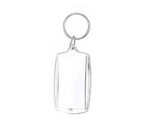 100 Portachiavi Con Foto In Acrilico Con Anello Diviso, Inserto Vuoto Per