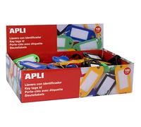 100 portachiavi porta etichette plastica opaca assortimento colore Apli 17132