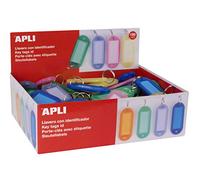 100 portachiavi porta etichette plastica traslucida assortimento colore Apli 17133