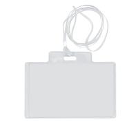 Targa portabadge con cordoncino Sei Rota formato 9,5x6 cm - conf. 100 pezzi - 31