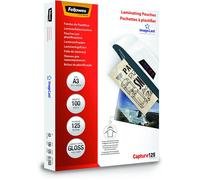 100 pouches Capture 125 micron A3 Fellowes Pouches Plastificazione Documenti