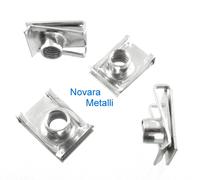 100 prestole imbutite x viti M8 spessori 0,5-4 mm mollette con collarino U nuts